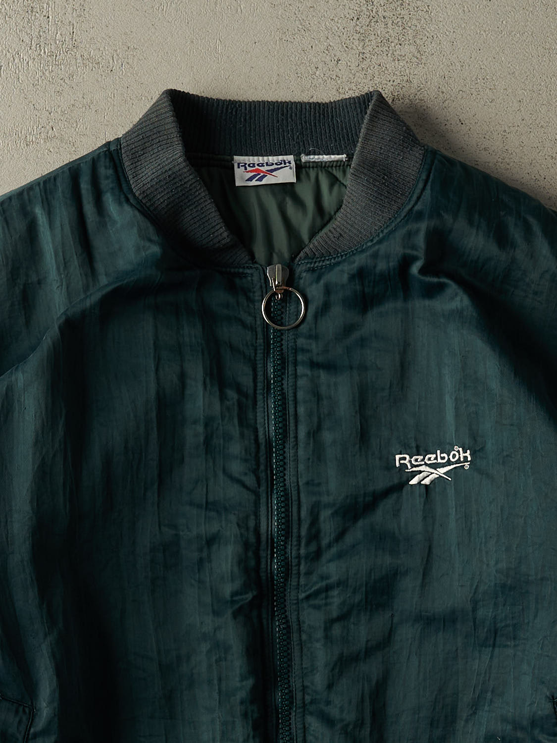 Vintage 90s Green Reebok Bomber Jacket (M/L)