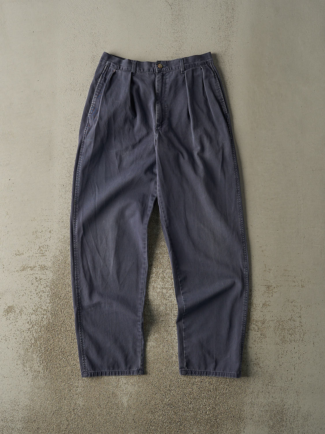 Vintage 90s Sun Faded Navy Polo Ralph Lauren Pleated Chino Pants (30x31.6)