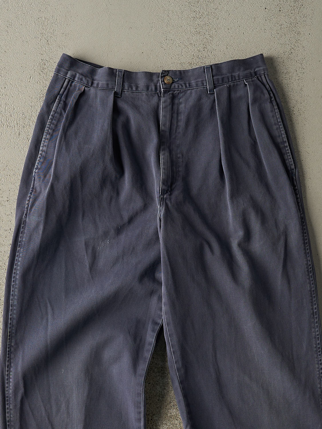 Vintage 90s Sun Faded Navy Polo Ralph Lauren Pleated Chino Pants (30x31.6)