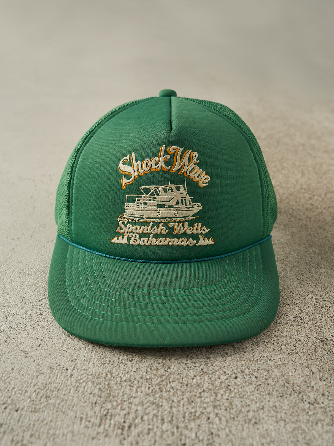 Vintage 90s Green Shock Wave Foam Trucker Hat (O/S)
