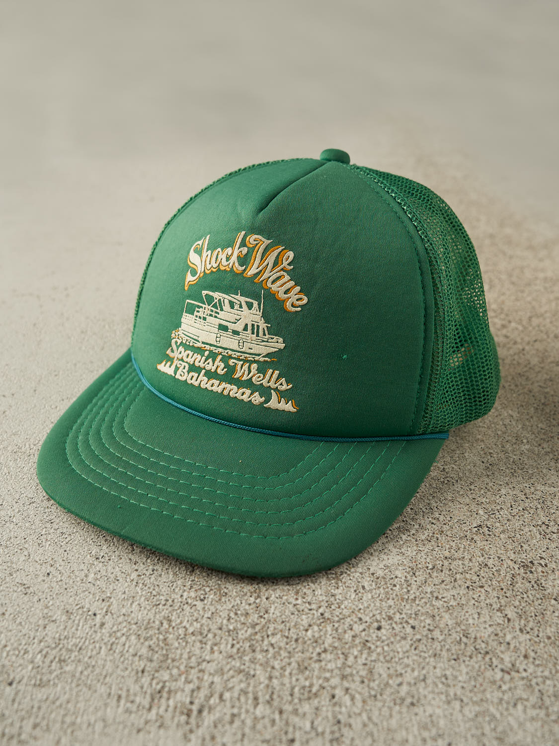 Vintage 90s Green Shock Wave Foam Trucker Hat (O/S)