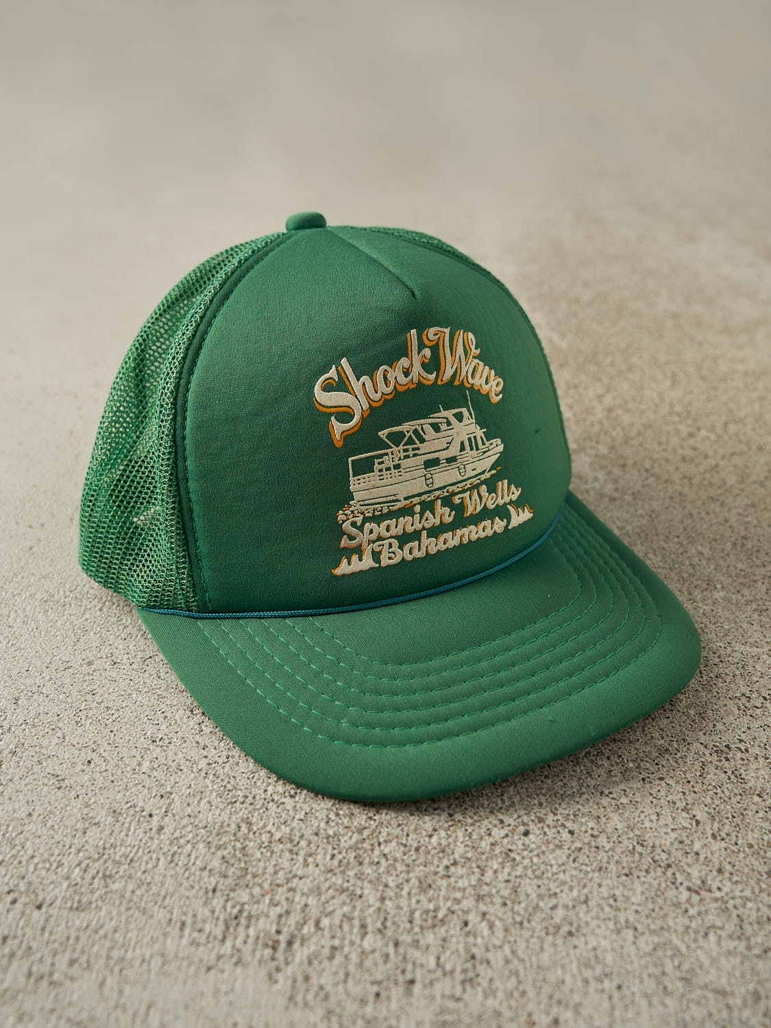 Vintage 90s Green Shock Wave Foam Trucker Hat (O/S)