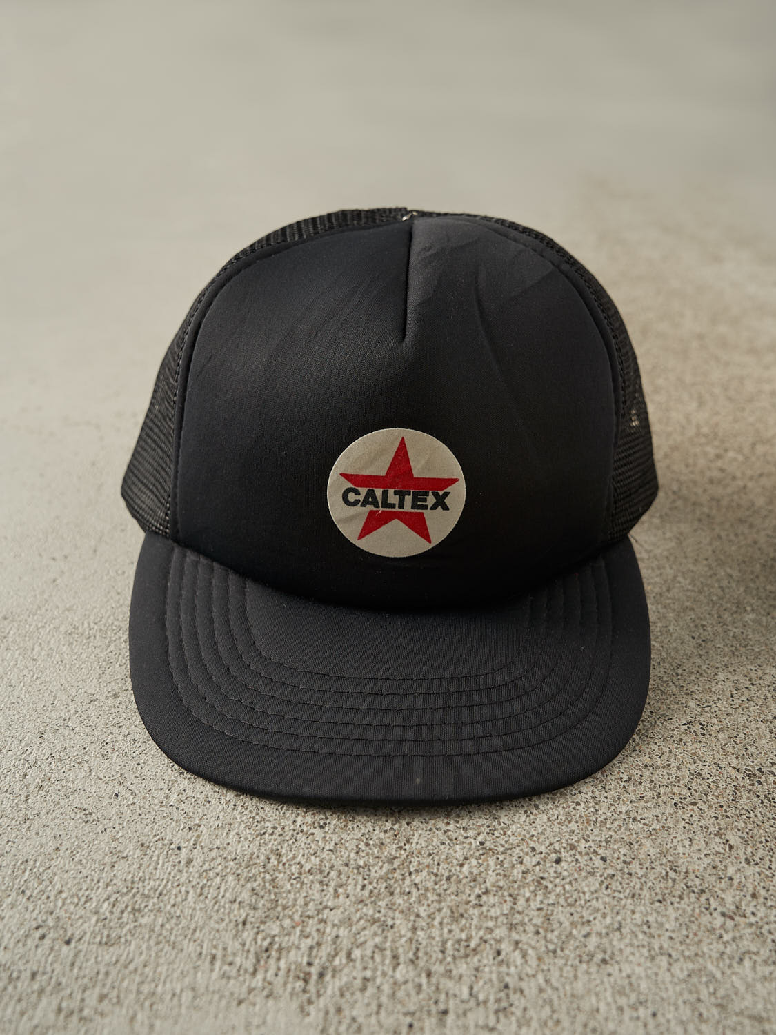 Vintage 80s Black Caltex Foam Trucker Hat (O/S)
