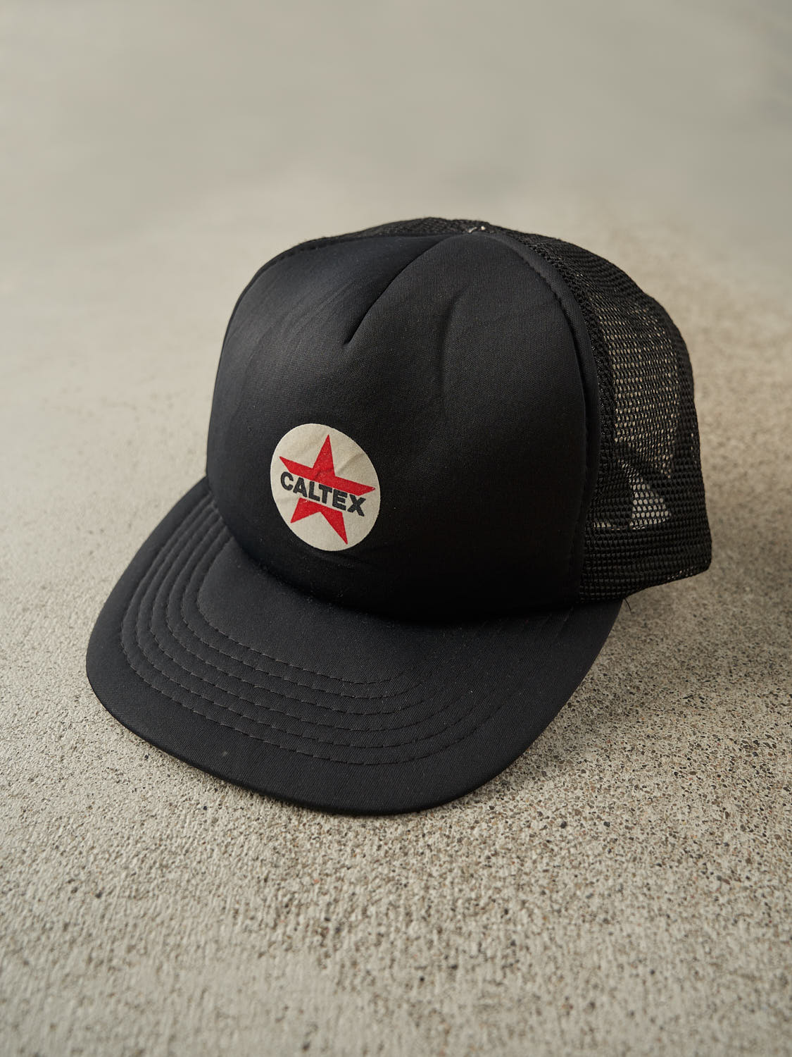 Vintage 80s Black Caltex Foam Trucker Hat (O/S)