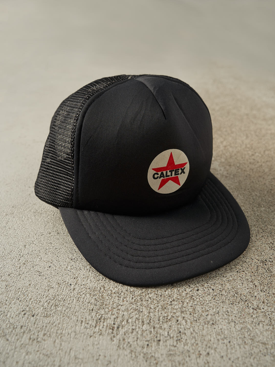 Vintage 80s Black Caltex Foam Trucker Hat (O/S)