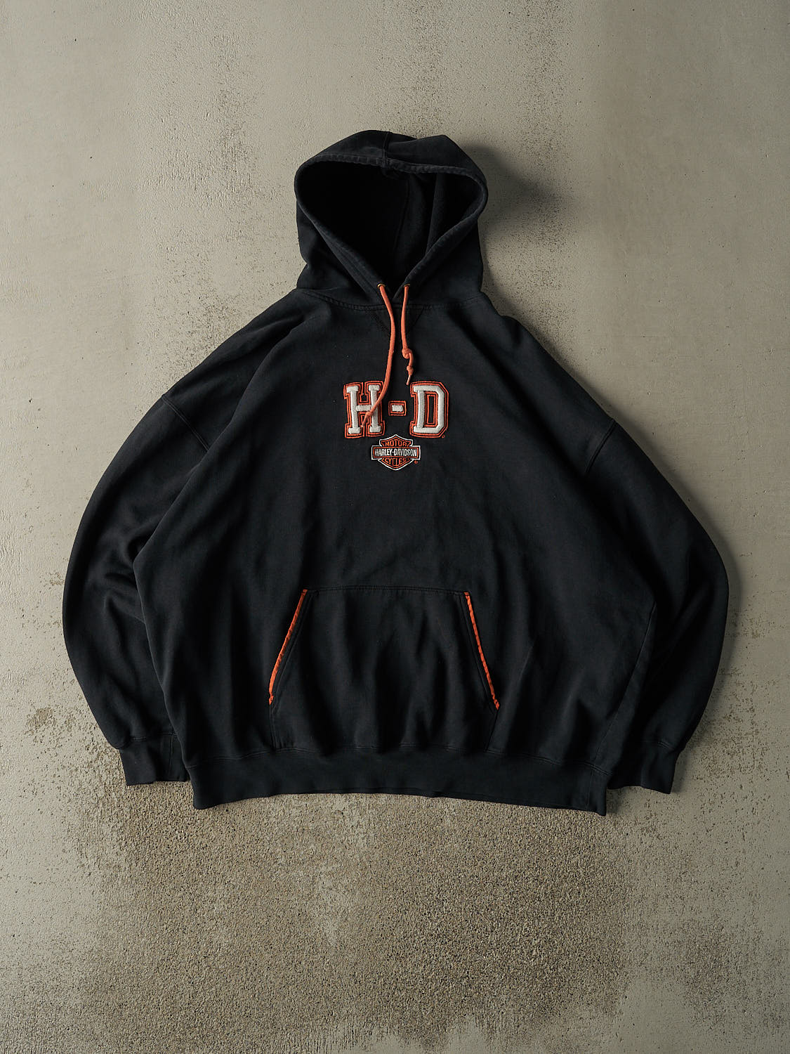 Vintage 90s Black Harley Davidson Embroidered Hoodie (XXL)