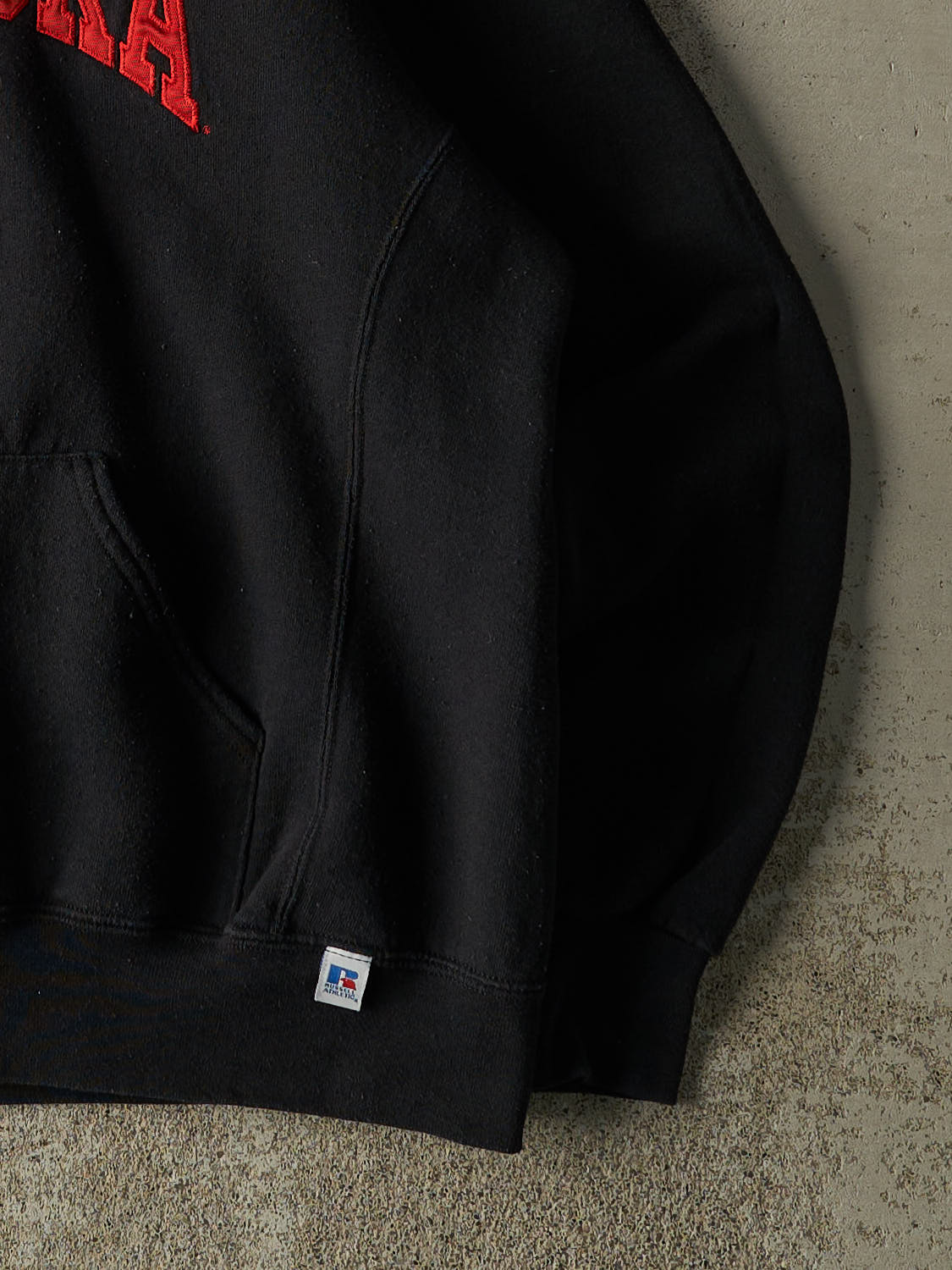 Vintage Y2K Black Russell Athletic Nebraska Embroidered Hoodie (M/L)