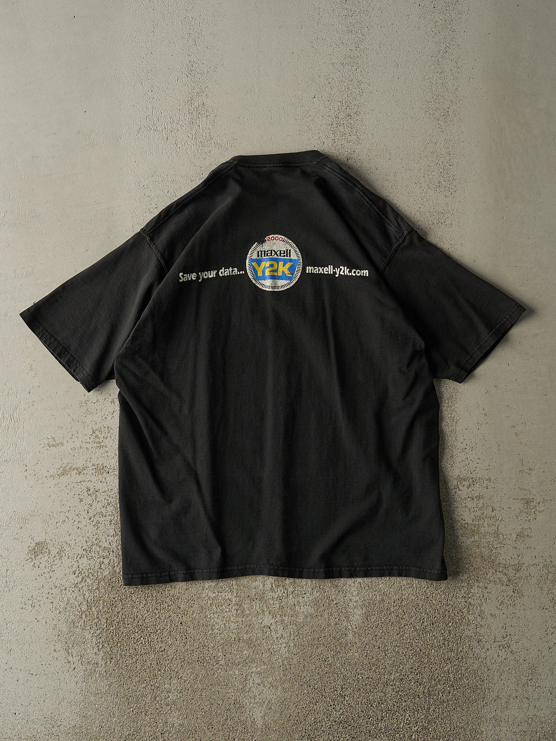 Vintage Y2K Black Maxell Y2K Logo Tee (XL)