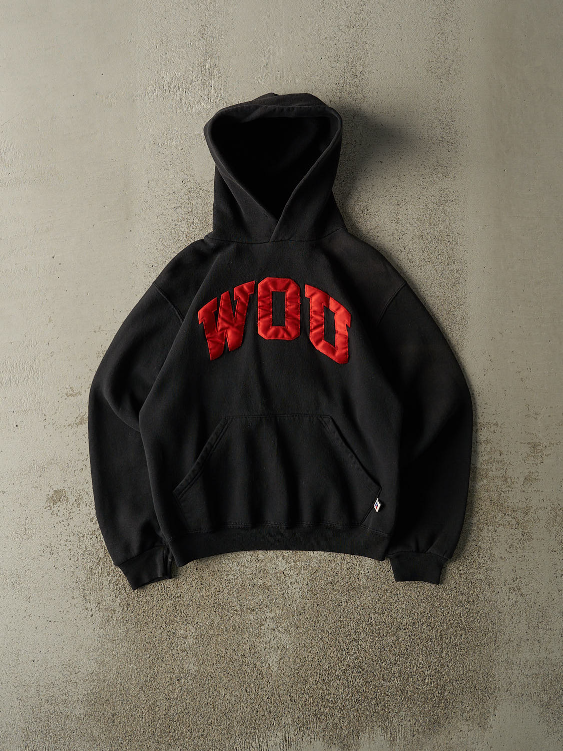 Vintage 90s Black Russell Athletic WOU Embroidered Hoodie (XS/S)