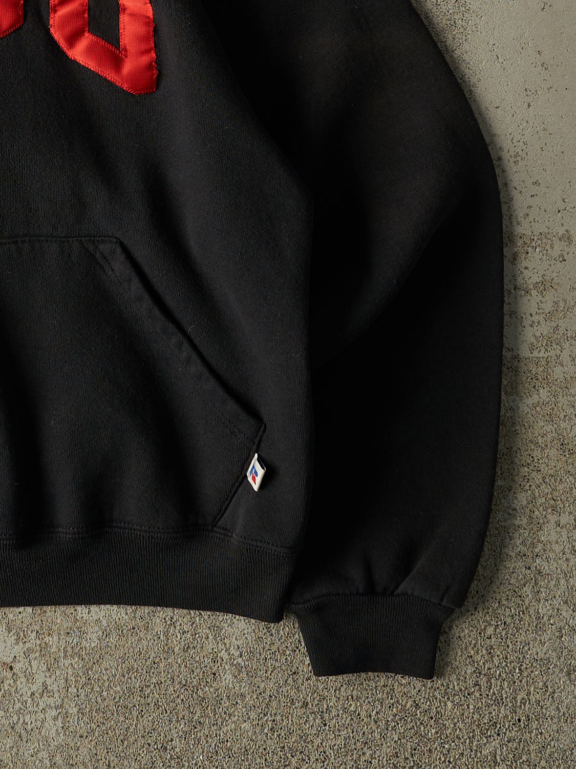 Vintage 90s Black Russell Athletic WOU Embroidered Hoodie (XS/S)