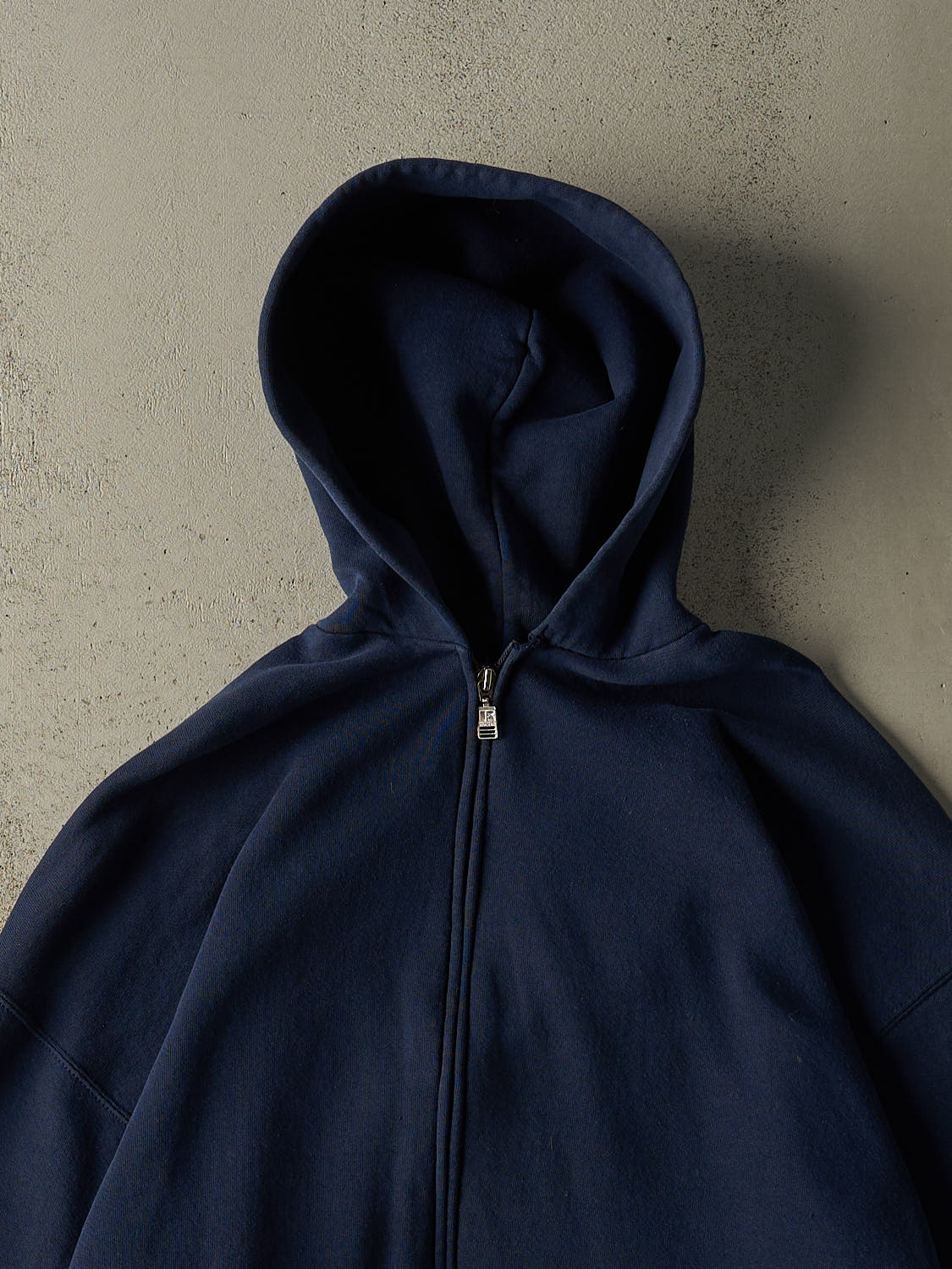 Vintage Y2K Navy Blue Russell Athletic Blank Zip Up Hoodie (XL/XXL)