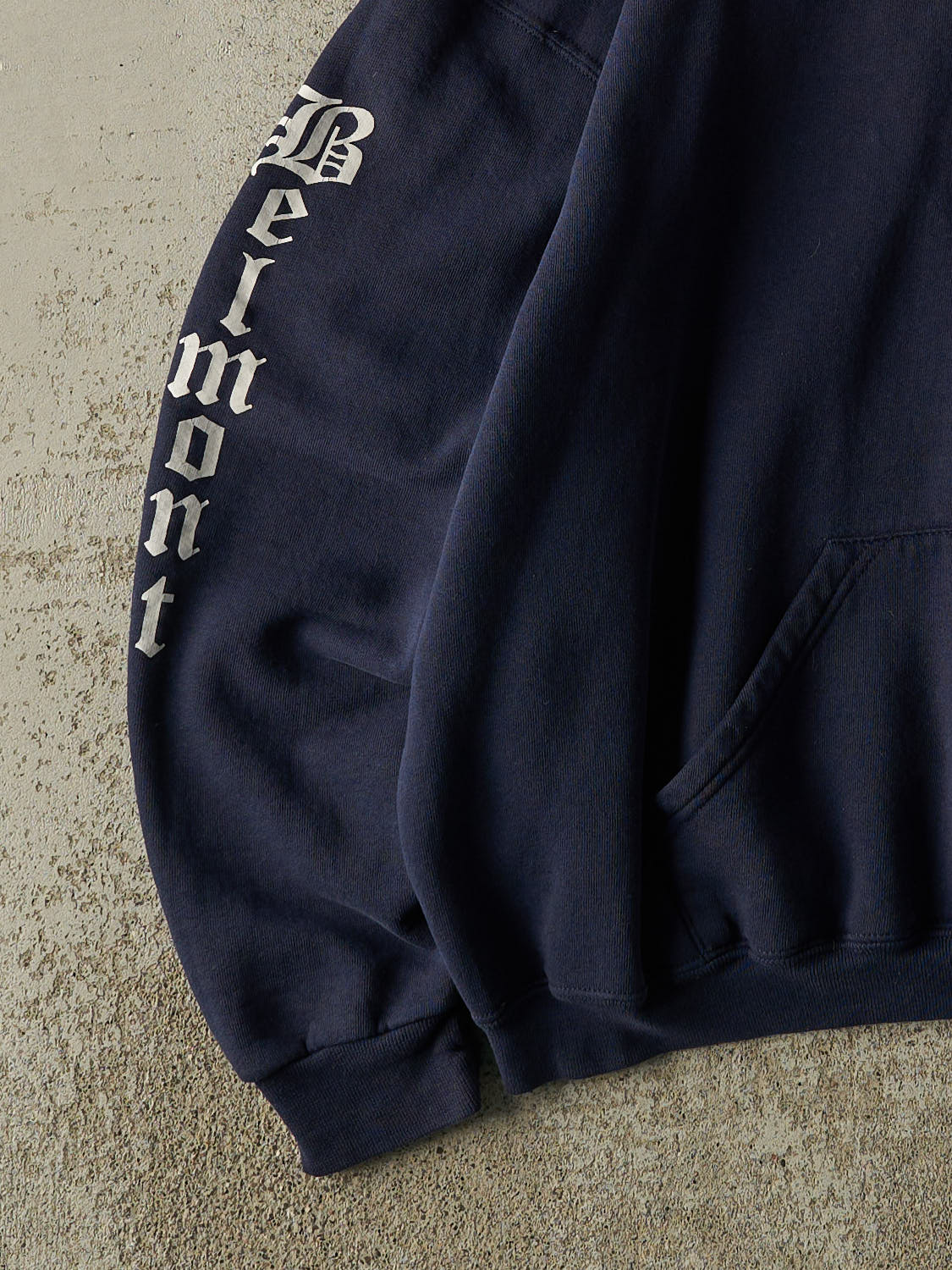 Vintage Y2K Navy Blue Russell Athletic Belmont Hoodie (XL)