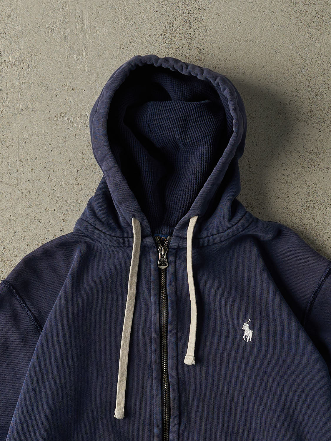 Vintage Y2K Navy Blue Polo Ralph Lauren Embroidered Zip Up Hoodie