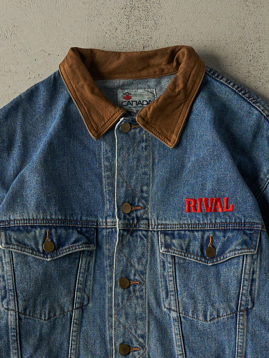 Vintage 90s Mid Wash Embroidered Denim Jacket (M/L)