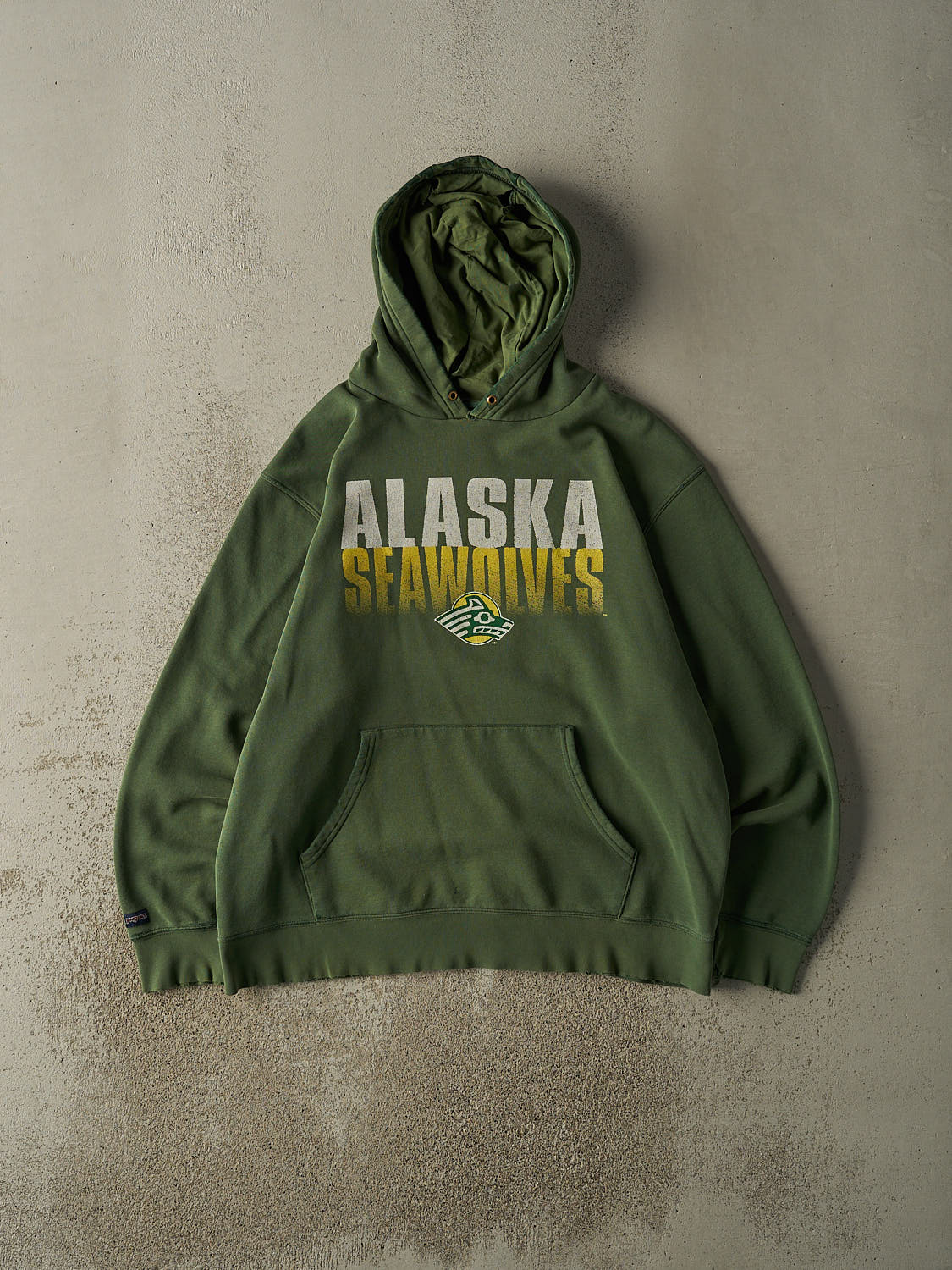 Vintage 90s Green Alaska Seawolves Hoodie (XL)