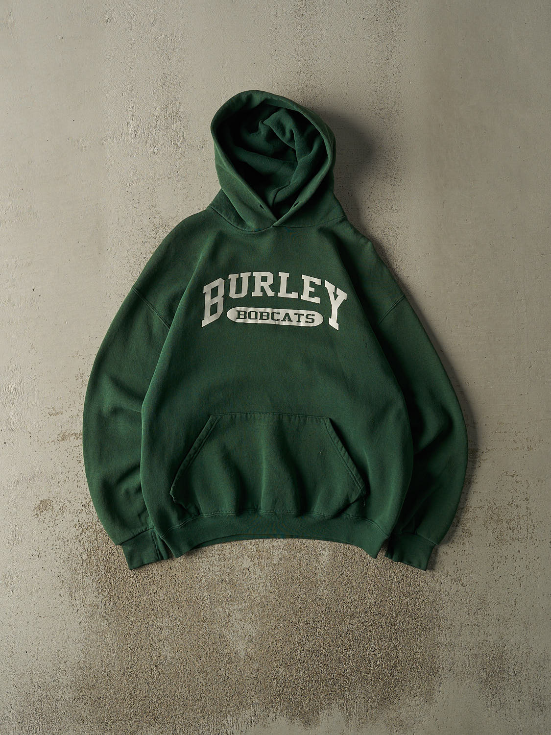 Vintage 90s Green Russell Athletic Burley Bobcats Hoodie (L/XL)