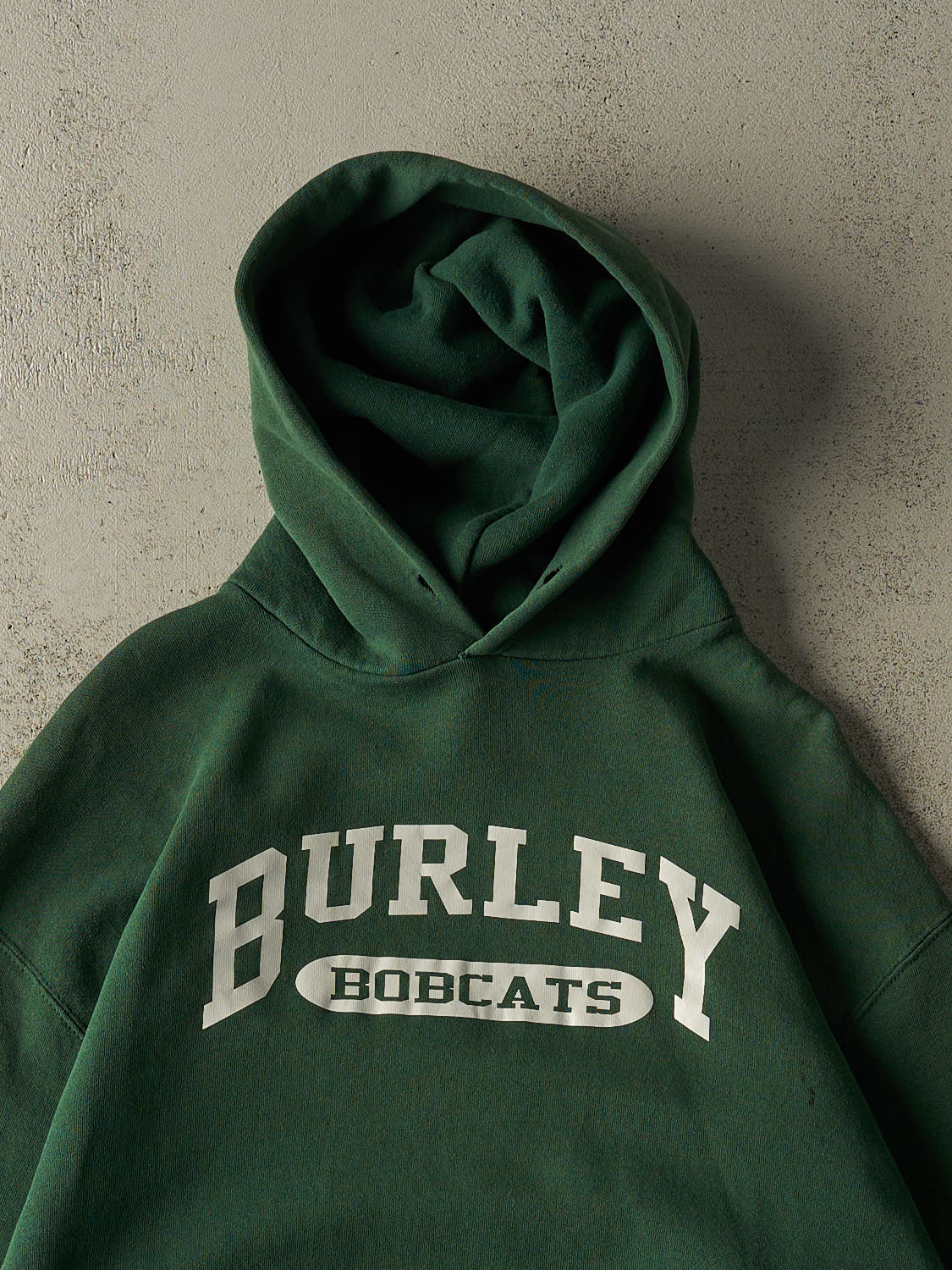 Vintage 90s Green Russell Athletic Burley Bobcats Hoodie (L/XL)