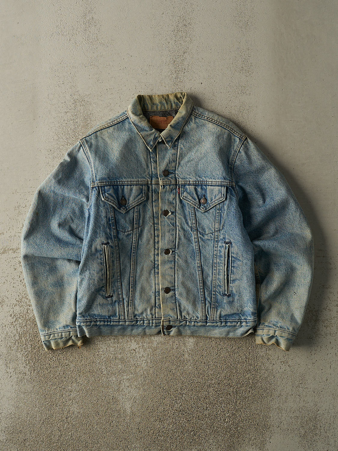Vintage 80s Light Wash Levi's Blanket Lined Denim Jacket (S)
