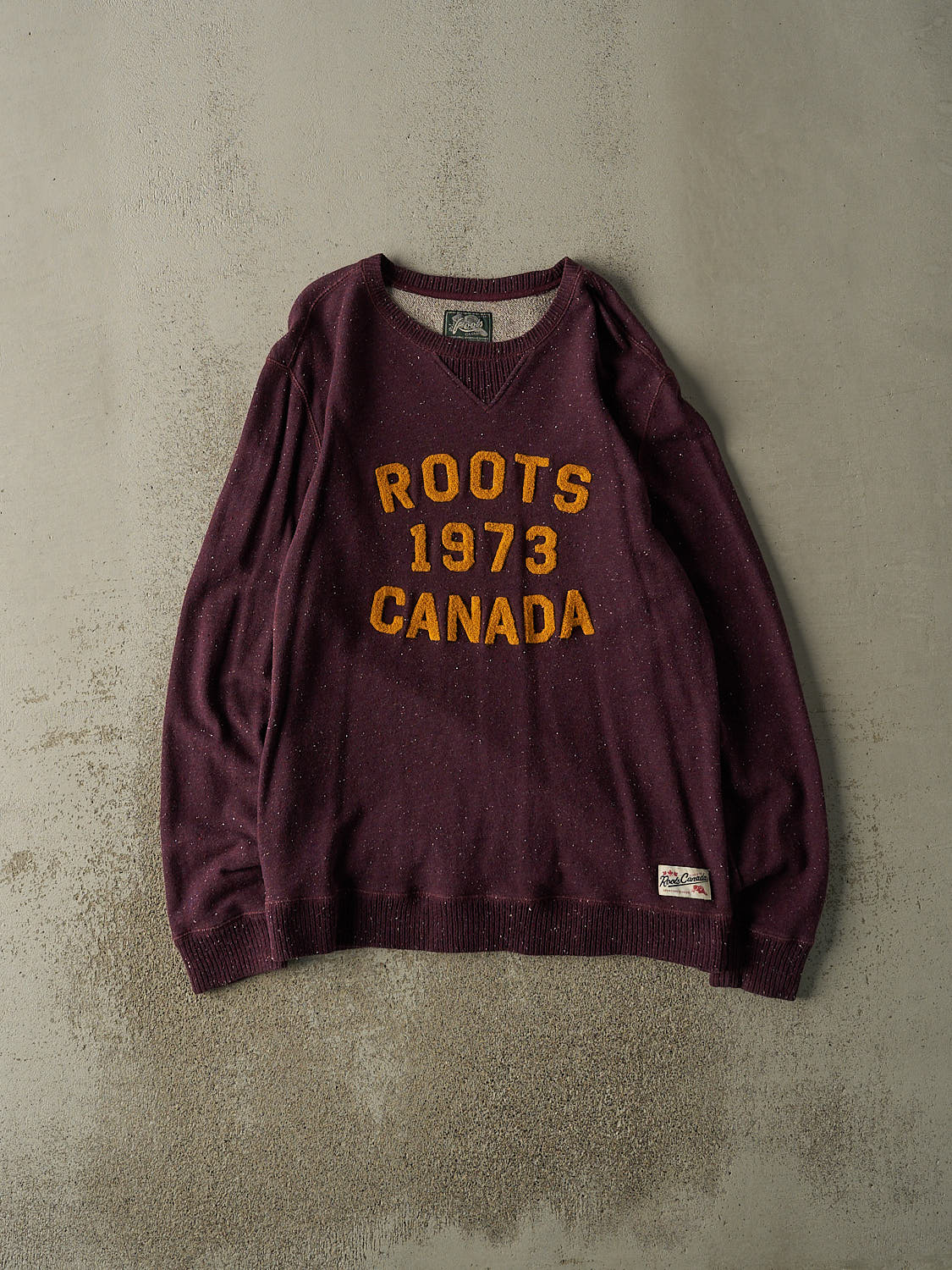 Vintage Y2K Burgundy Roots Embroidered Crewneck (L/XL)