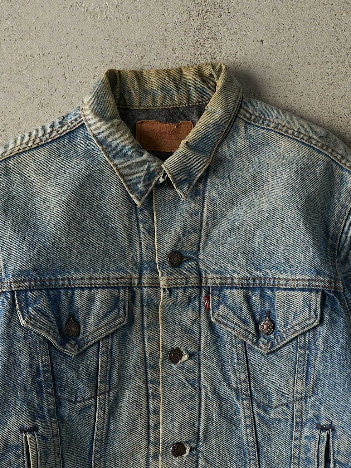 Vintage 80s Light Wash Levi's Blanket Lined Denim Jacket (S)