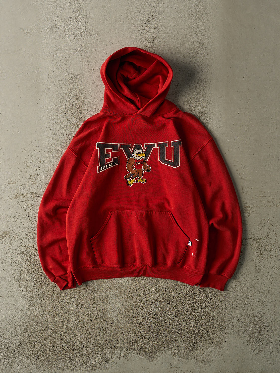 Vintage Y2K Red Russell Athletic EWU Eagles Hoodie (S/M)