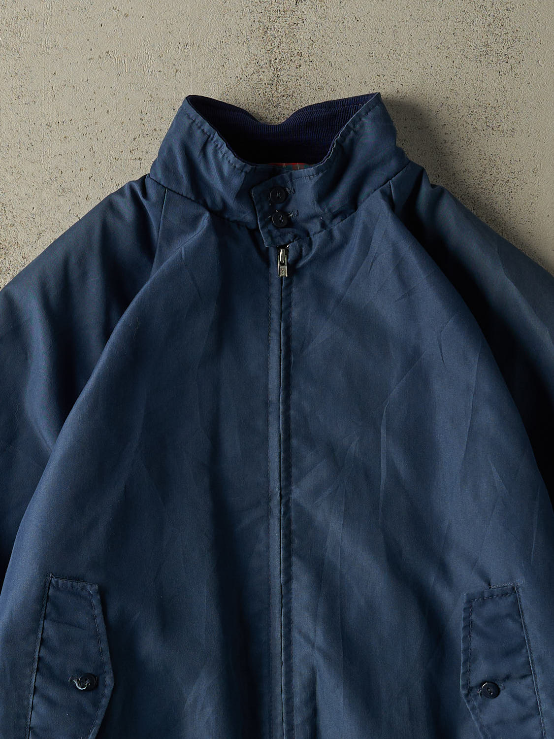 Vintage 80s Navy Blue Harrington Jacket (L/XL)