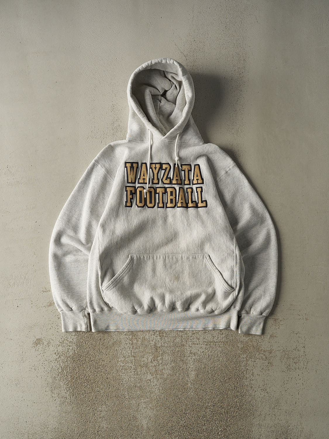 Vintage 90s Heather Grey Wayzata Football Embroidered Hoodie (XL)