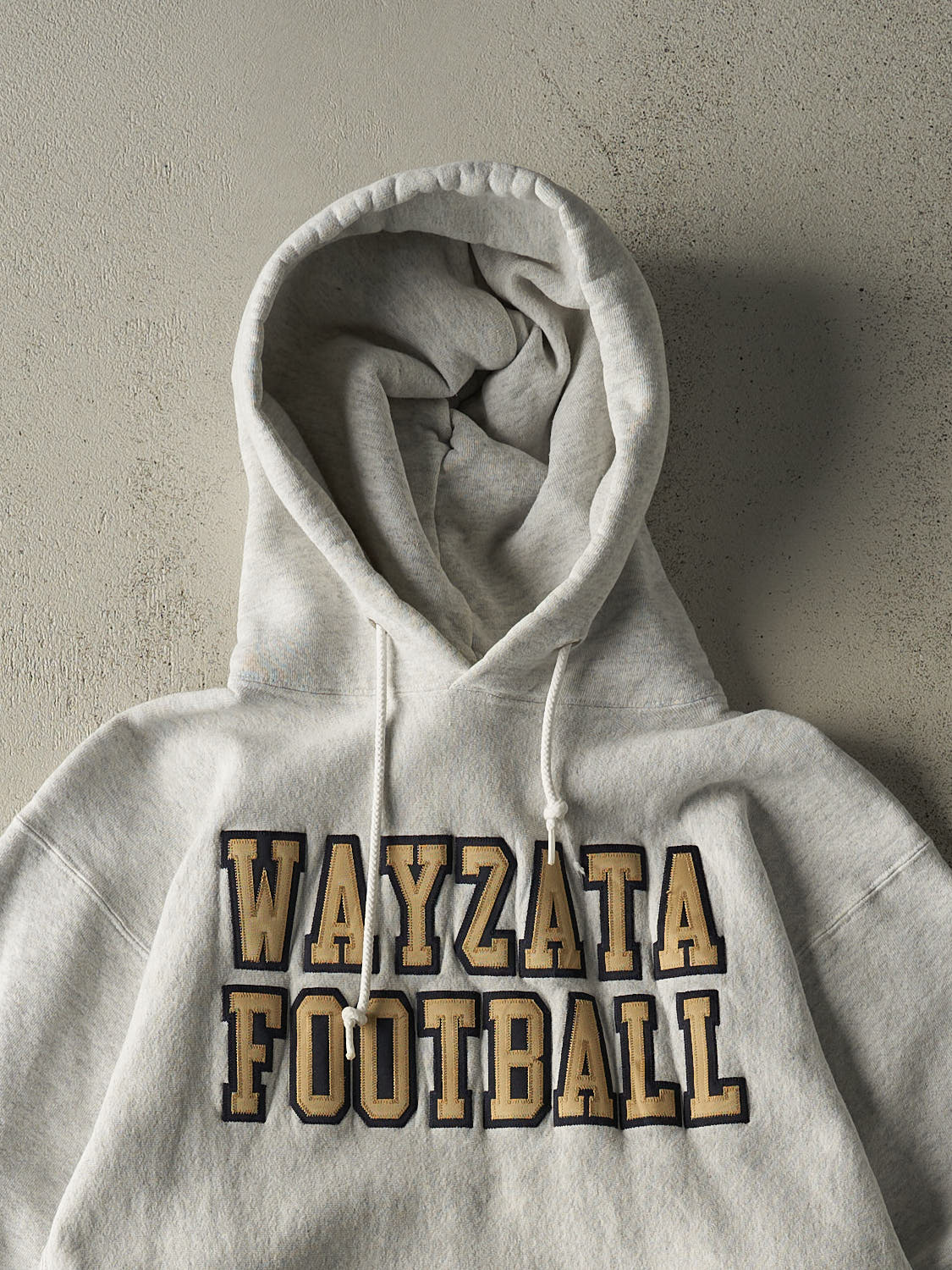 Vintage 90s Heather Grey Wayzata Football Embroidered Hoodie (XL)