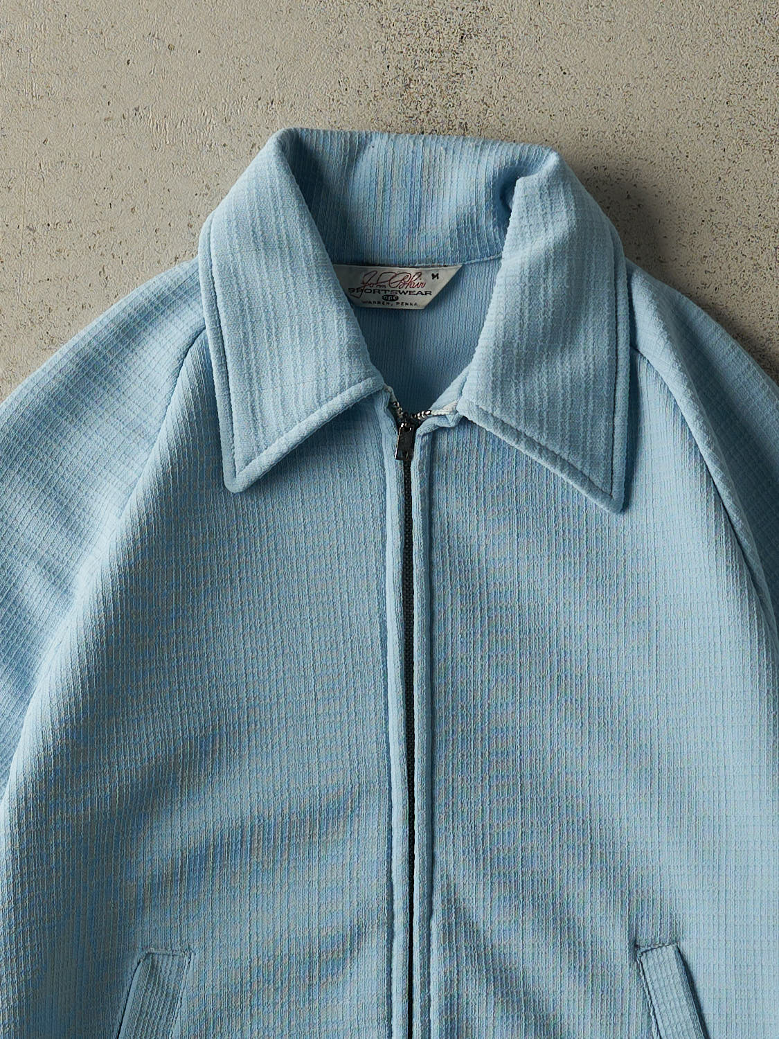 Vintage 70s Baby Blue Zip Up Lightweight Jacket (S/M)