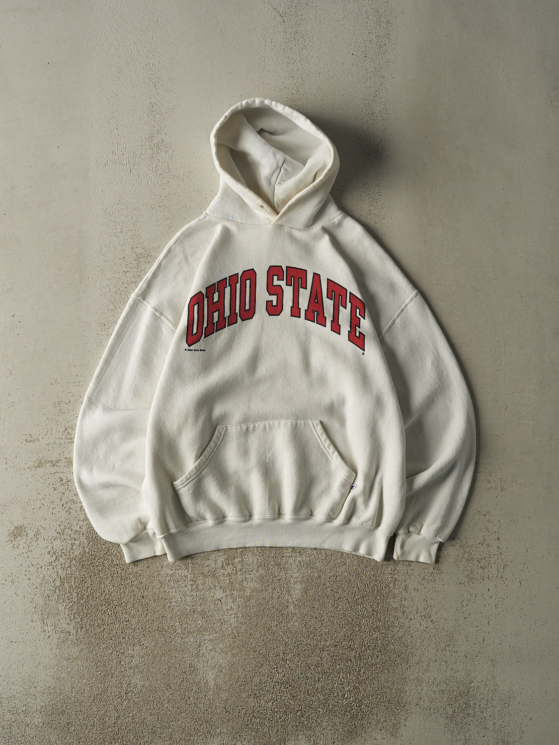 Vintage 02' White Russell Athletic Ohio State Hoodie (L/XL)