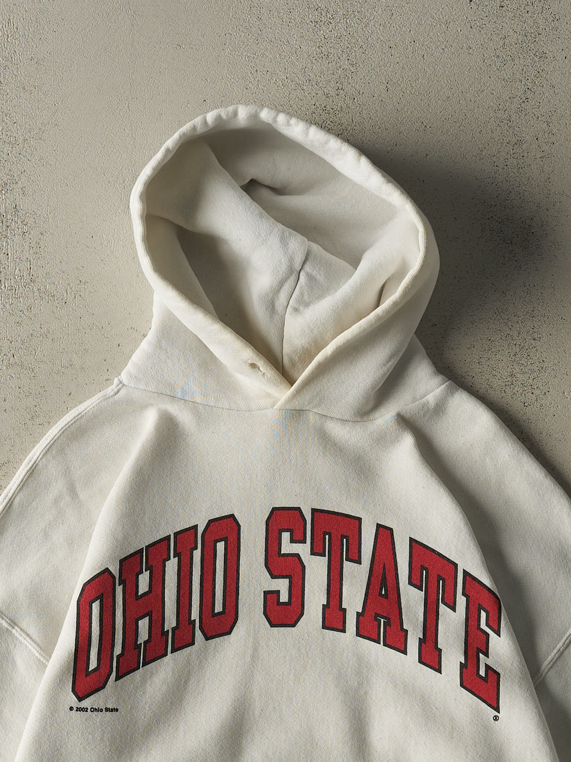 Vintage 02' White Russell Athletic Ohio State Hoodie (L/XL)