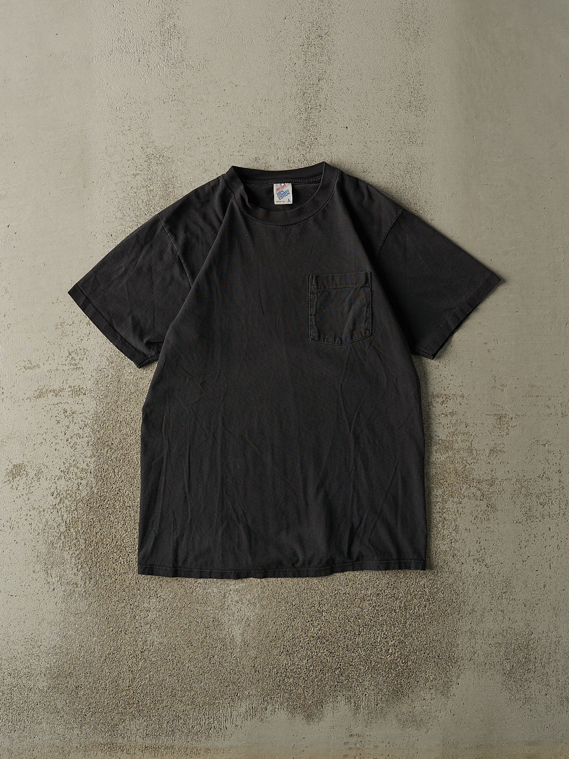 Vintage 80s Black Blank Pocket Tee (S/M)