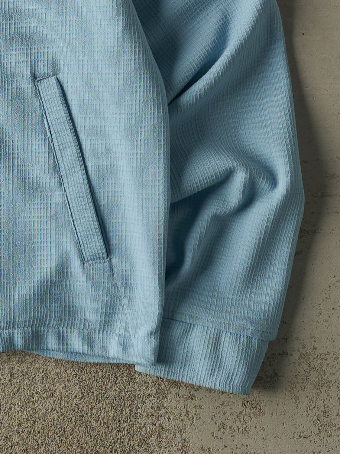 Vintage 70s Baby Blue Zip Up Lightweight Jacket (S/M)