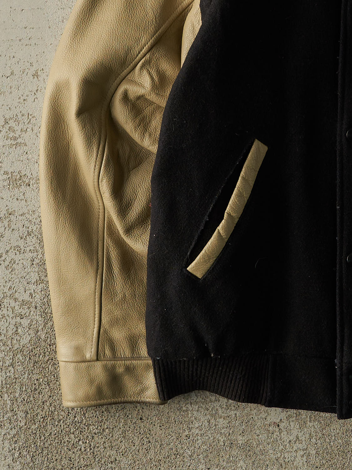 Vintage 90s Black Embroidered Varsity Jacket (L/XL)