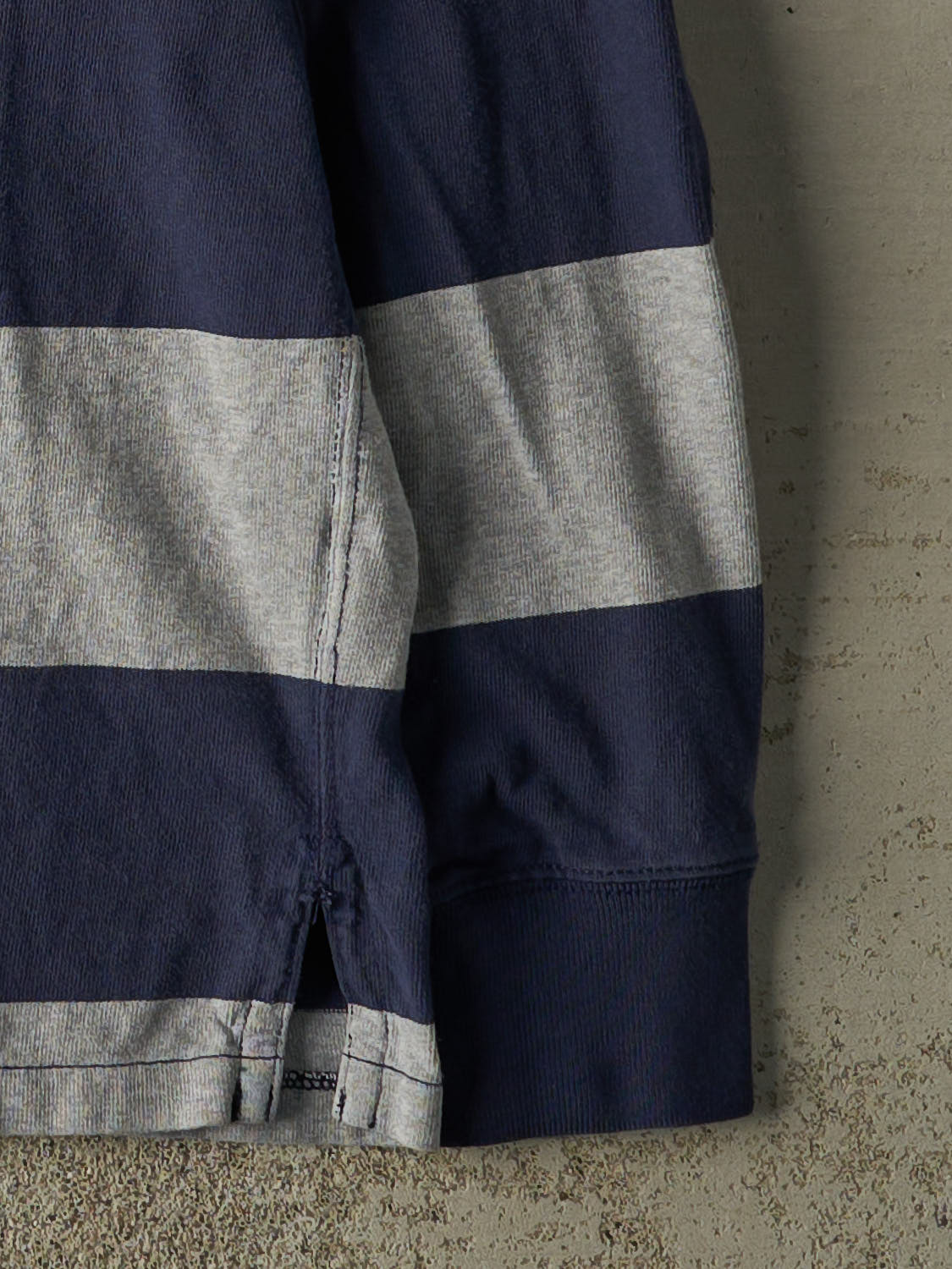 Vintage Y2K Navy Blue & Grey Polo Ralph Lauren Rugby Long Sleeve (M/L)