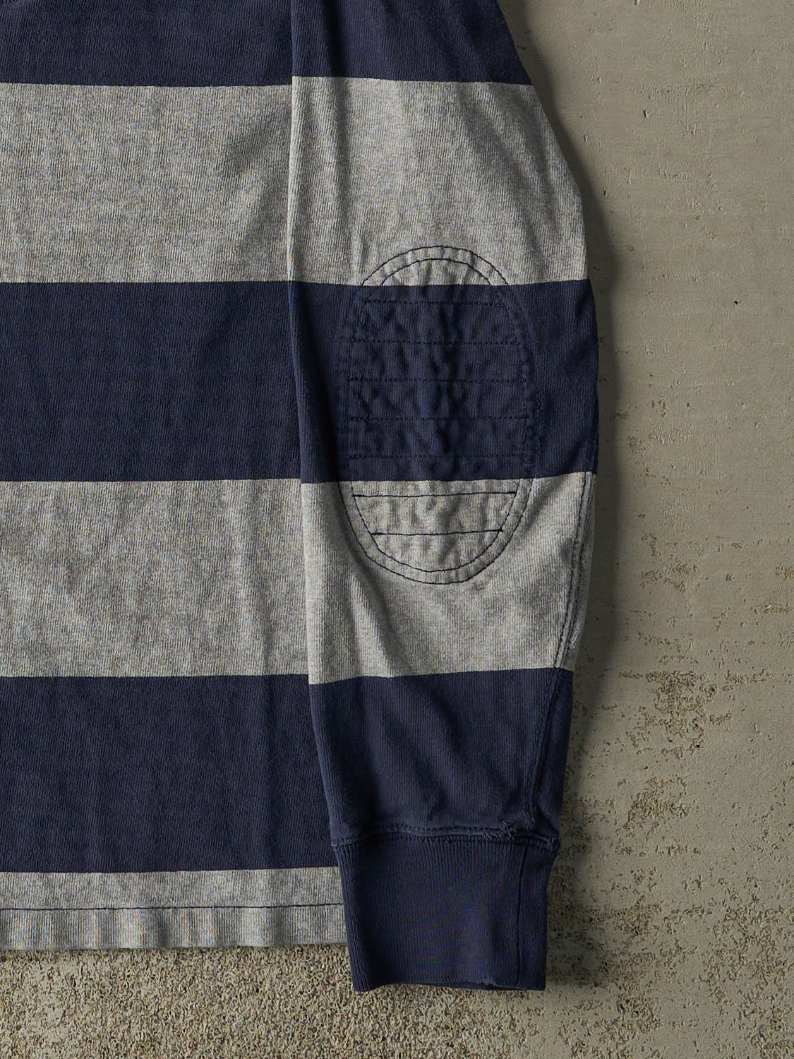 Vintage Y2K Navy Blue & Grey Polo Ralph Lauren Rugby Long Sleeve (M/L)