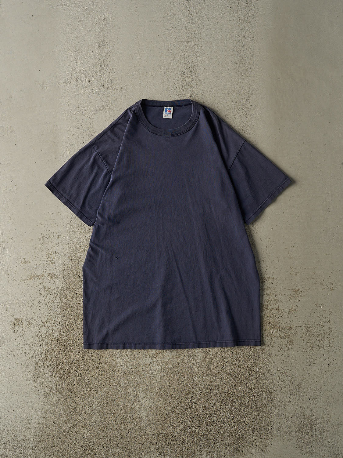 Vintage 90s Navy Blue Russell Athletic Blank Tee (L)