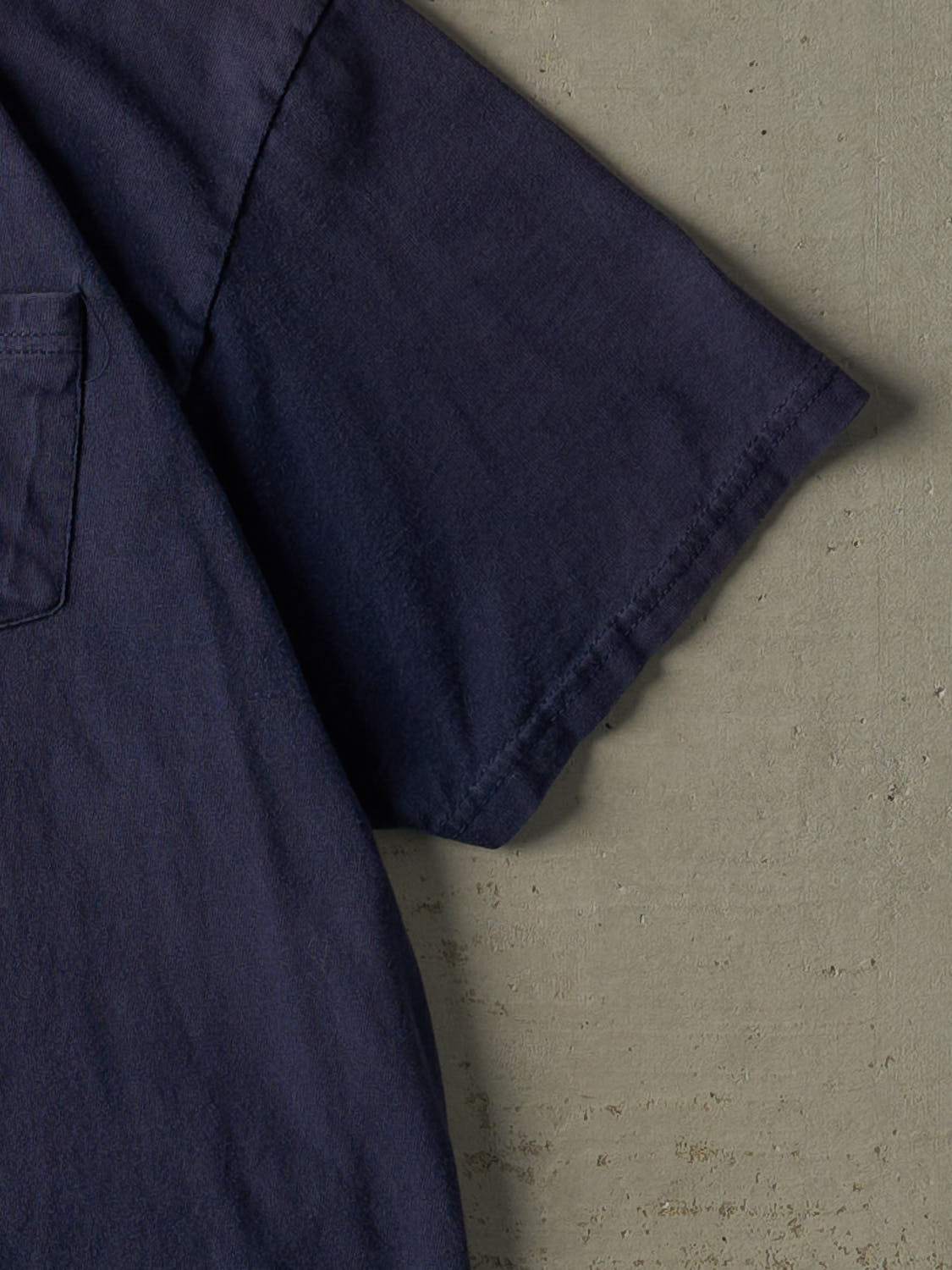 Vintage 90s Navy Blue Blank Pocket Tee (L/XL)