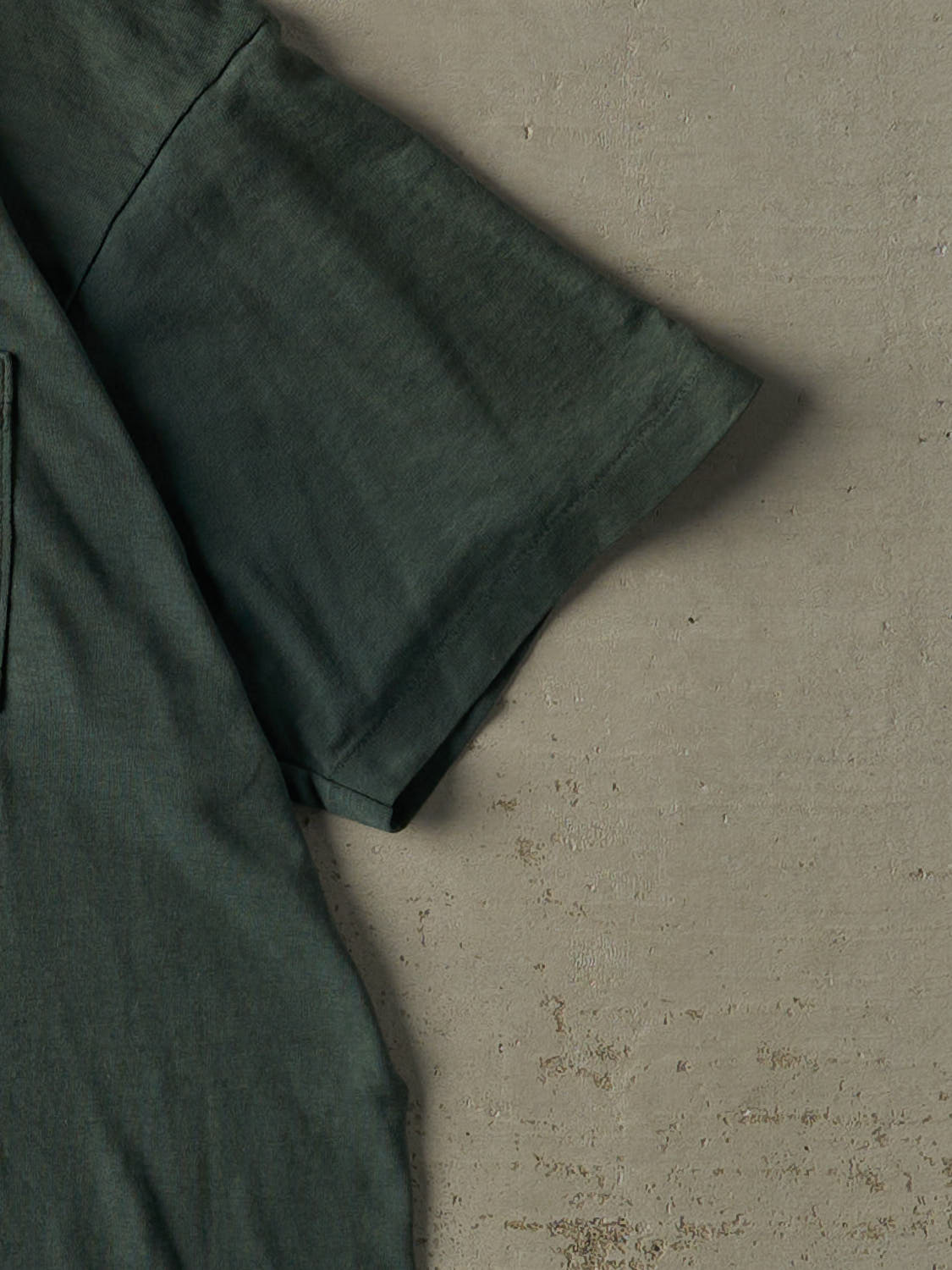 Vintage 80s Green Blank Pocket Single Stitch Tee (L)
