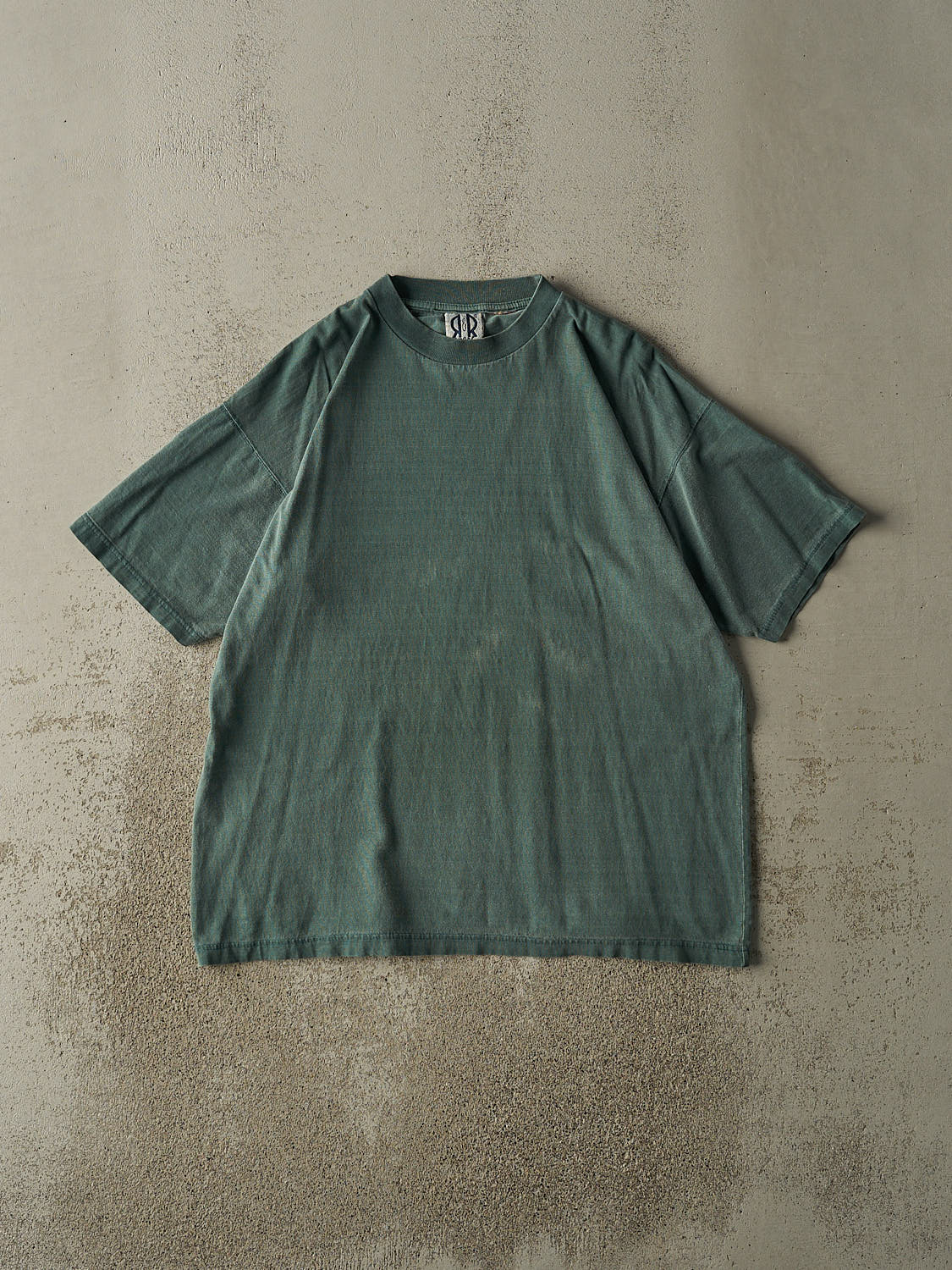 Vintage 90s Washed Green Blank Tee (L/XL)