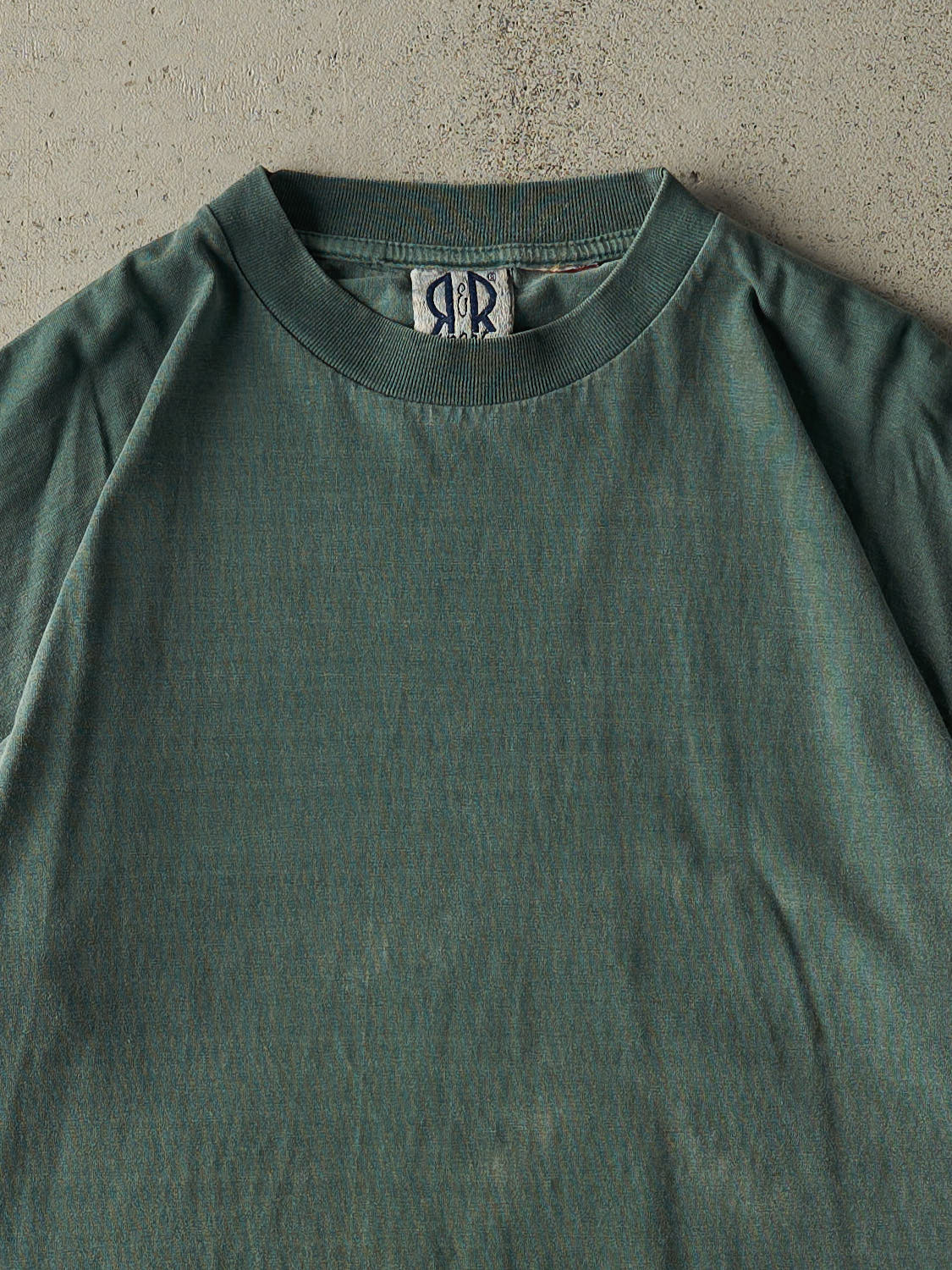 Vintage 90s Washed Green Blank Tee (L/XL)