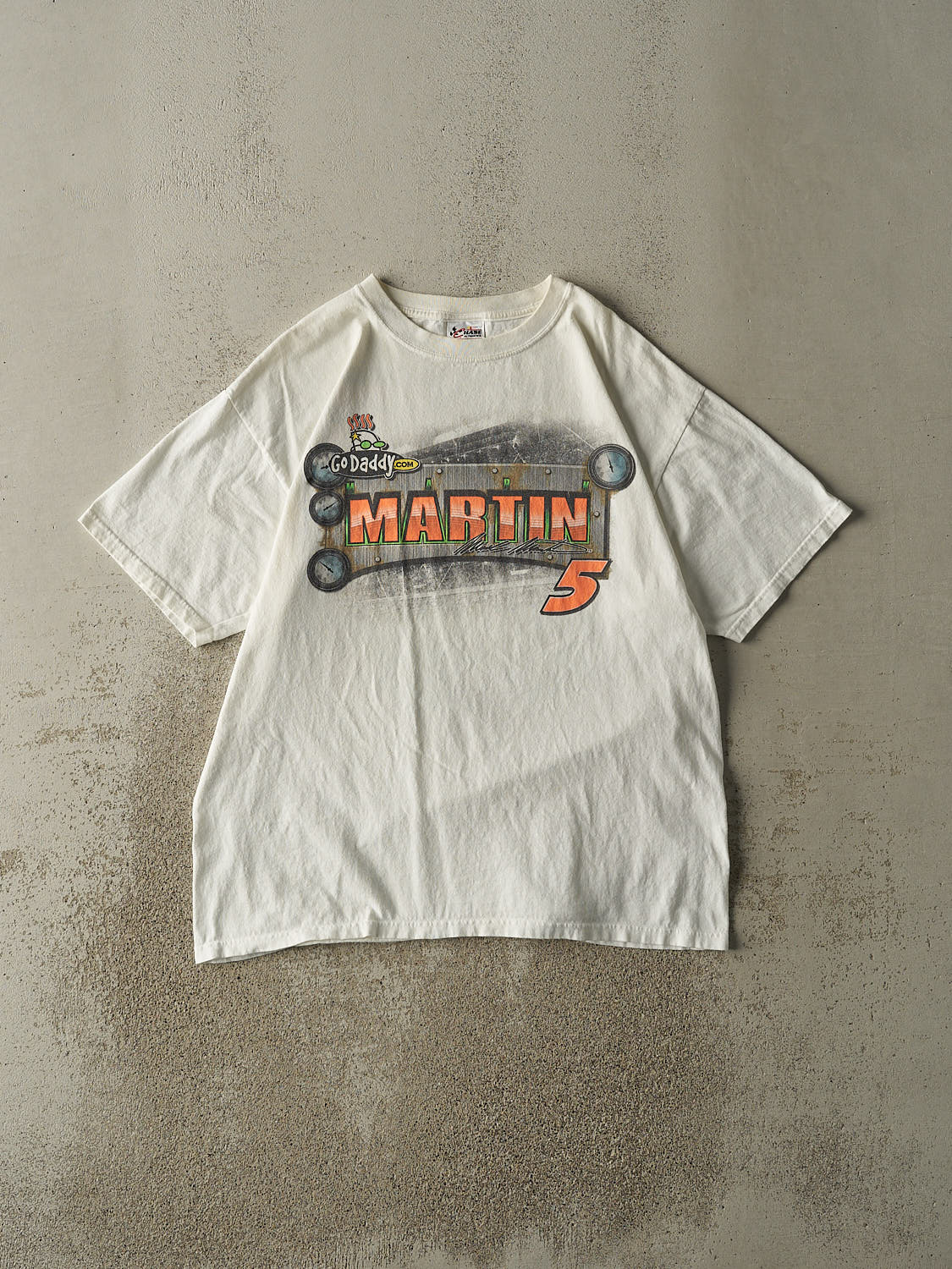 Vintage 10' White Mark Martin Nascar Racing Tee (L)