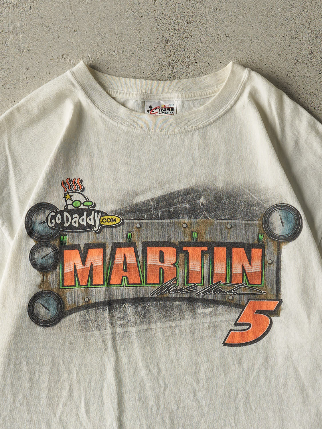 Vintage 10' White Mark Martin Nascar Racing Tee (L)