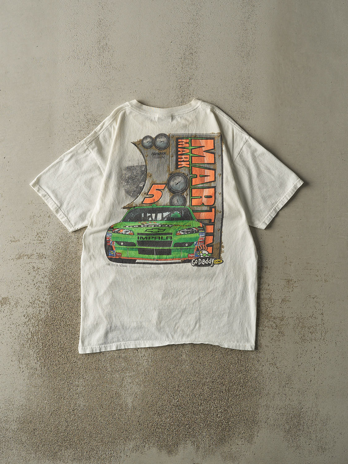 Vintage 10' White Mark Martin Nascar Racing Tee (L)