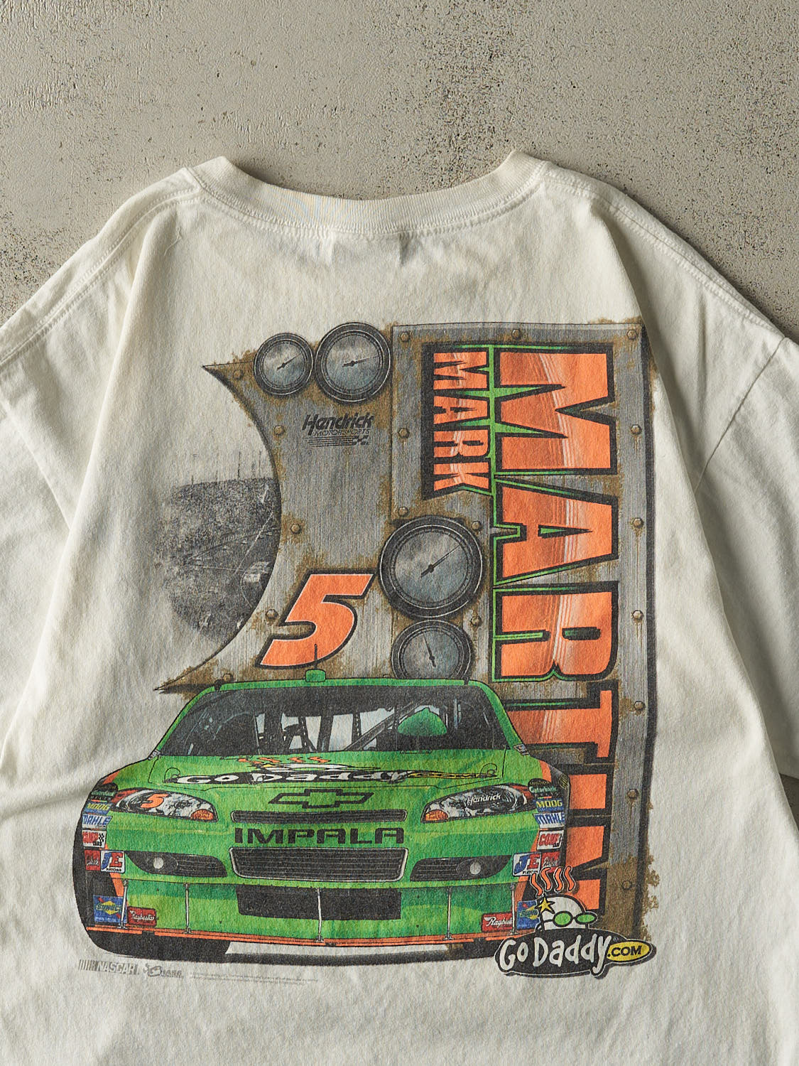 Vintage 10' White Mark Martin Nascar Racing Tee (L)
