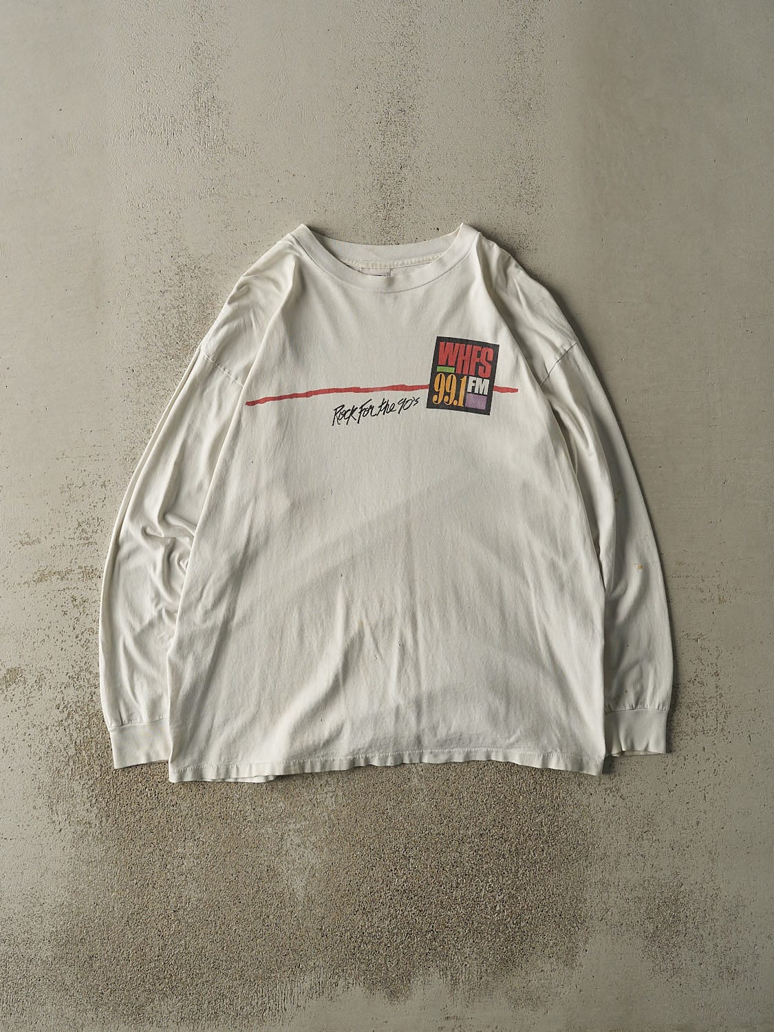 Vintage 90s White WHFS Radio Long Sleeve (XL) – Rebalance Vintage