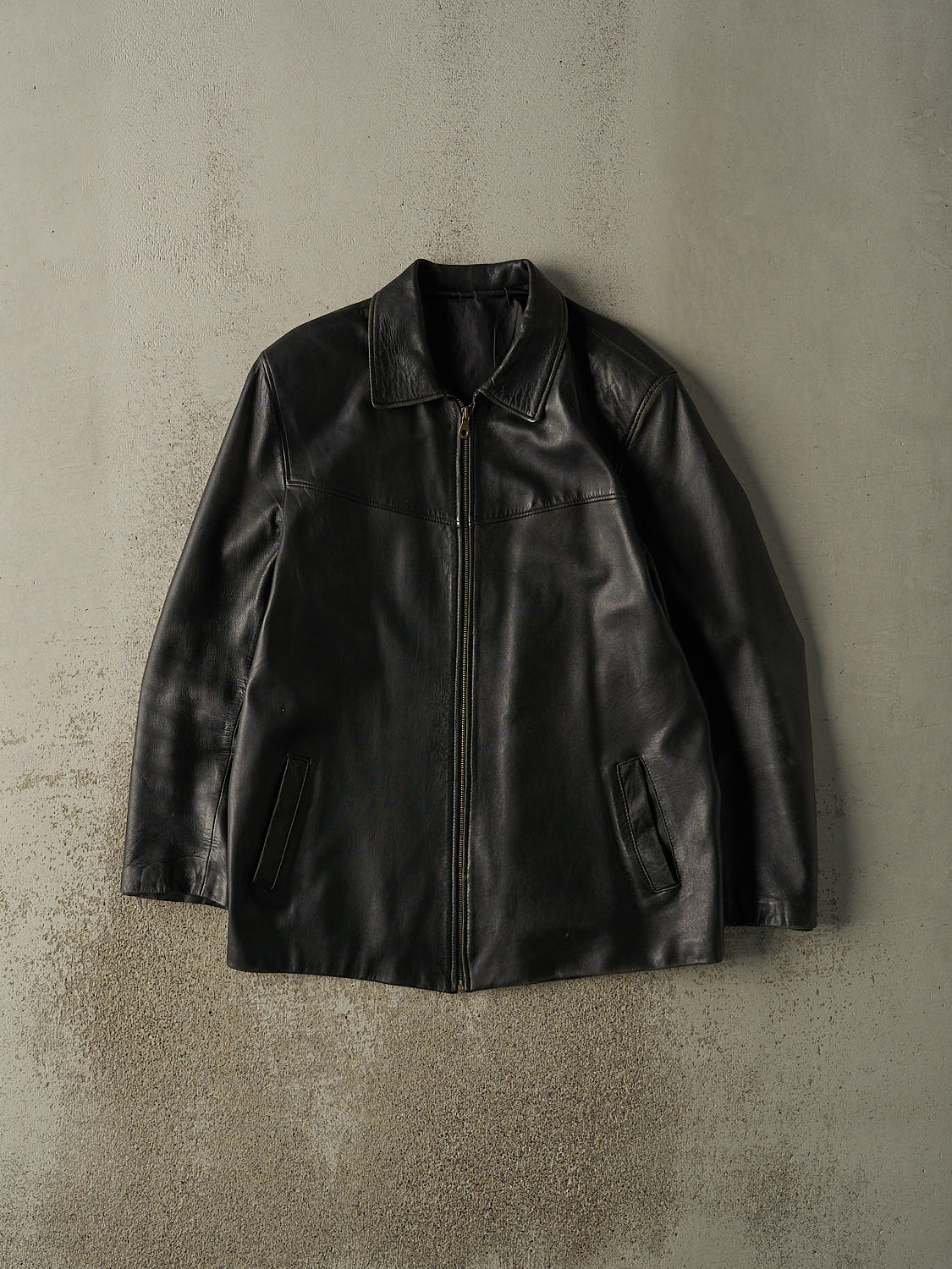 Vintage 90s Black Soft Leather Jacket (L/XL)