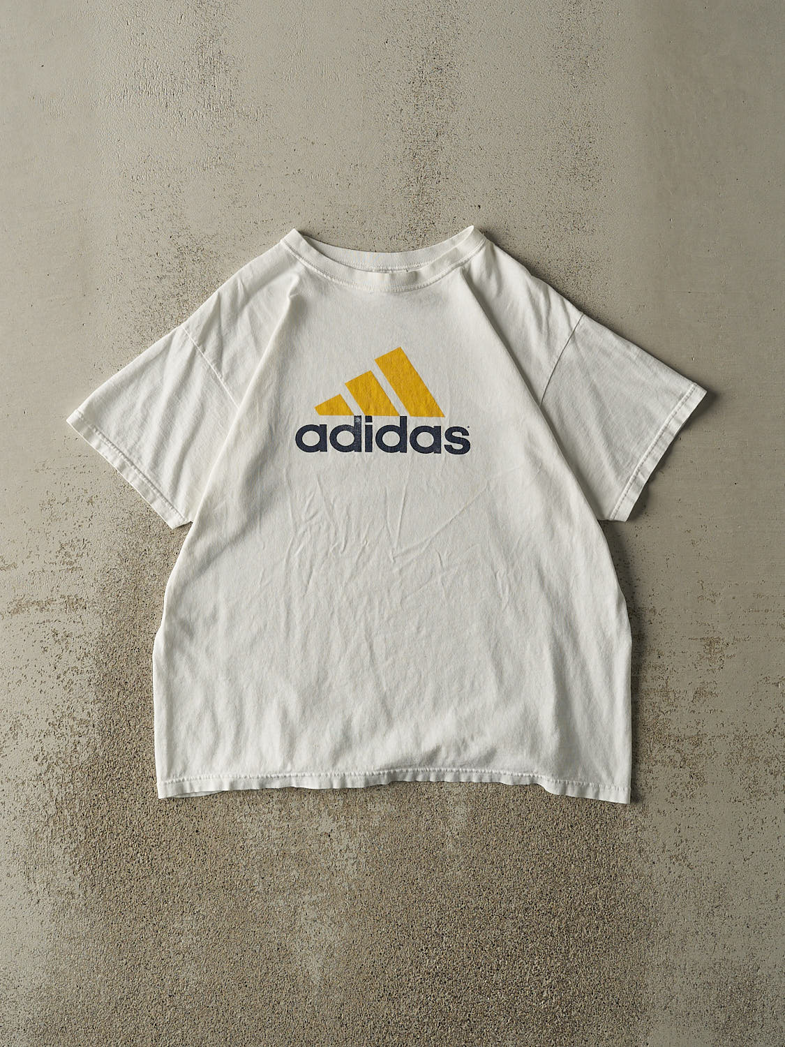 Vintage 90s White Adidas Logo Tee (M/L)
