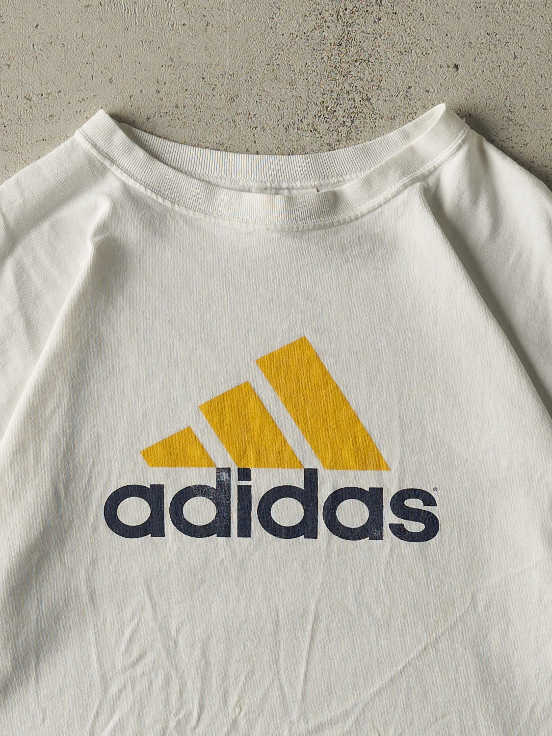 Vintage 90s White Adidas Logo Tee (M/L)