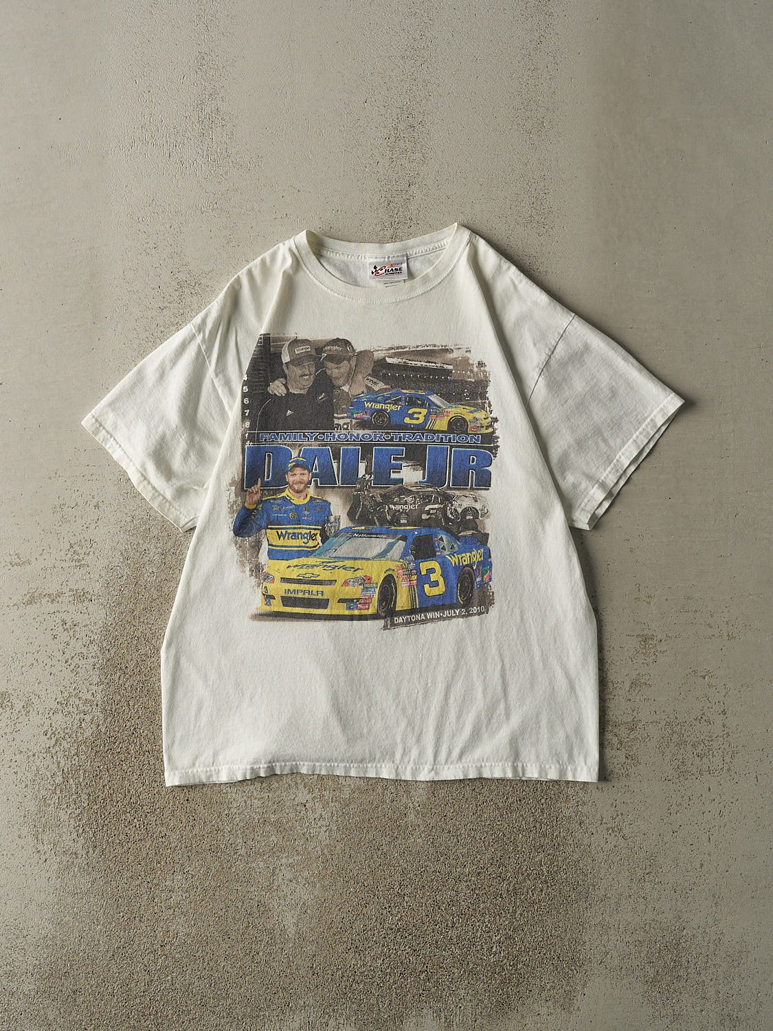 Vintage 10' White Dale Earnhardt Jr. Racing Tee (L)